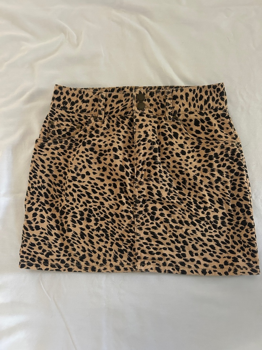 Billabong Leopard Print Mini Skirt - Tan & Black